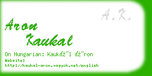 aron kaukal business card